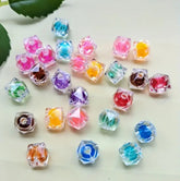 8mm Double Layer Hexagon Small Acrylic (Single Colors)